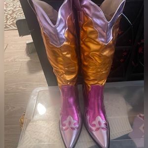 Multi Color Matallic cowboy boots